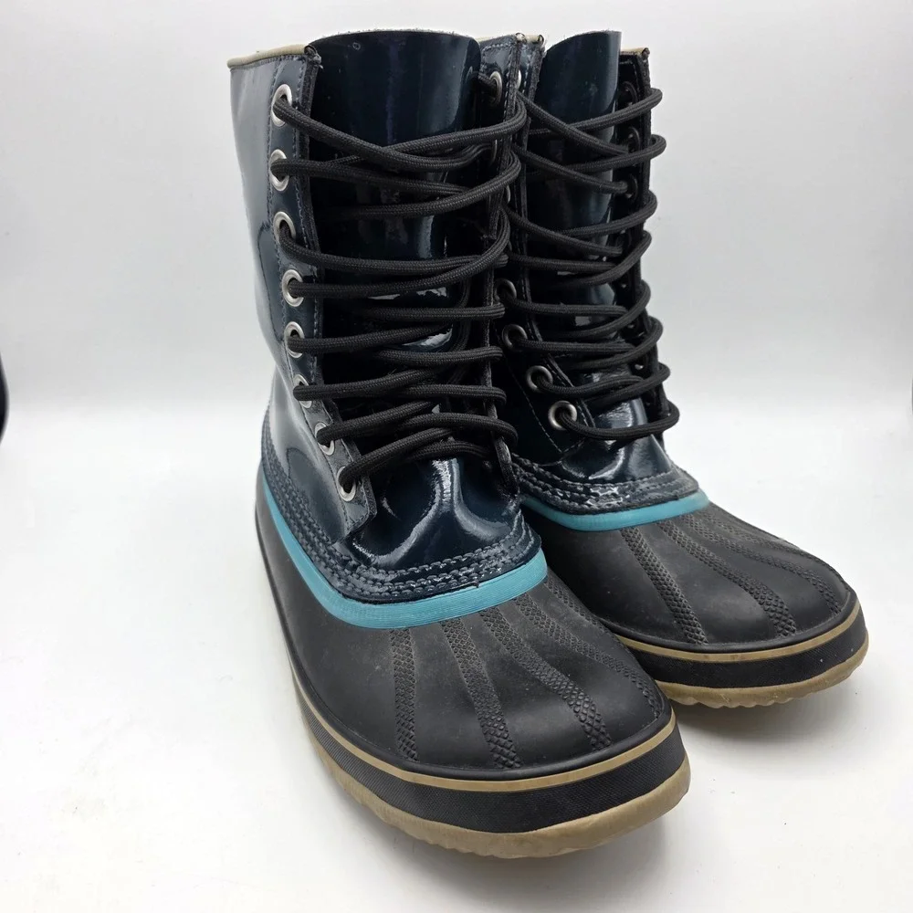 Sorel Aqua Dahlia Duck Boots Women 8 Waterproof Winter Snow Rain‎ Teal Blue